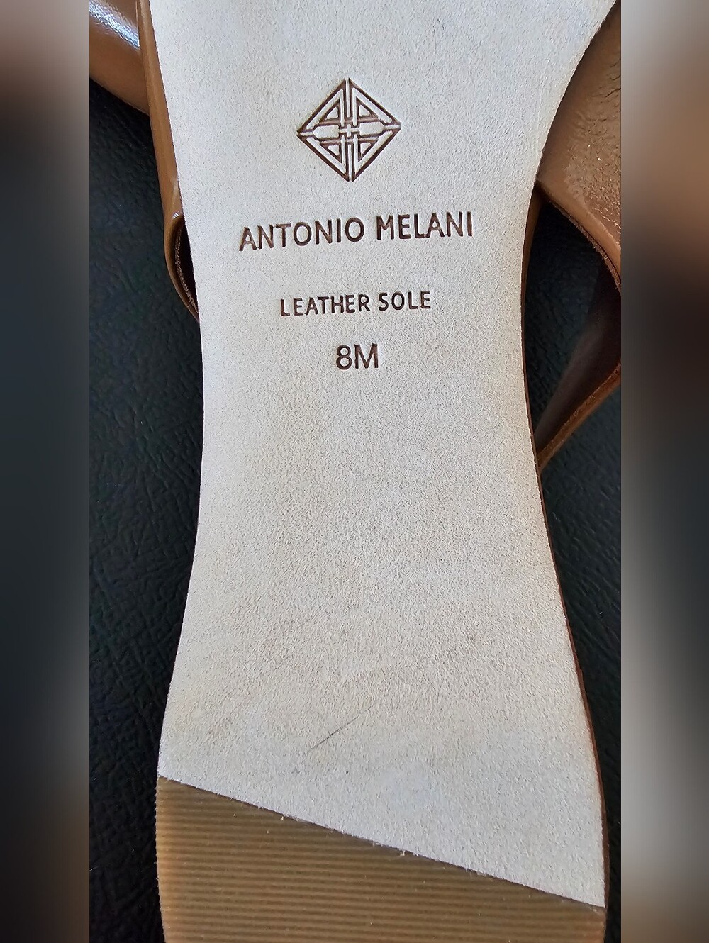 ANTONIO MELANI Neutral Slingback Flats W/Tortoiseshell Buckle Women Sz 8 & 9M - Picture 7 of 8
